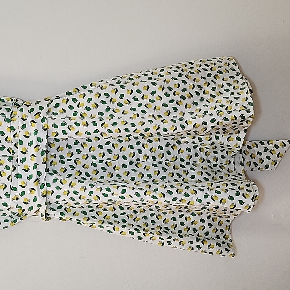 Boden  Kelly Green / Yellow Mischa Belted Sleeveless Dress Lemon print Size 10 - Picture 13 of 16